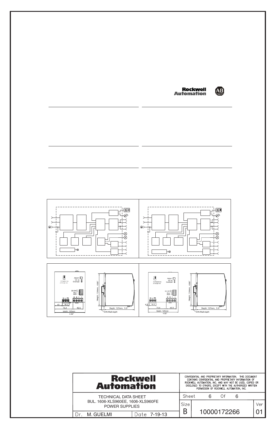 Rockwell Automation 1606-XLS960 DC Power Supply User Manual | Page 6 / 6