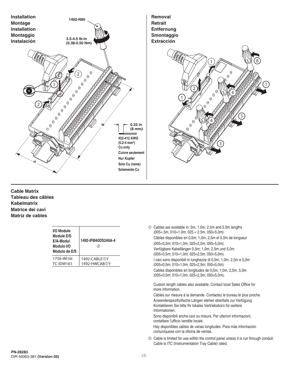 Rockwell Automation 1492-IFM40DS240A-4 16 Point Isolated Interface Modules with LEDs and Extra Terminals User Manual | Page 2 / 4