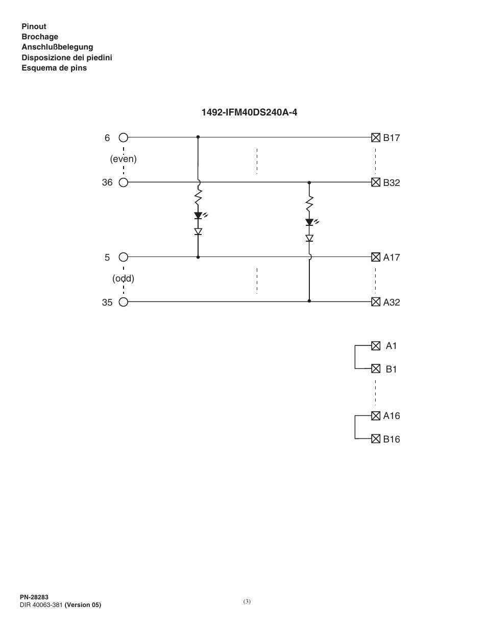 Rockwell Automation 1492-IFM40DS240A-4 16 Point Isolated Interface Modules with LEDs and Extra Terminals User Manual | Page 3 / 4