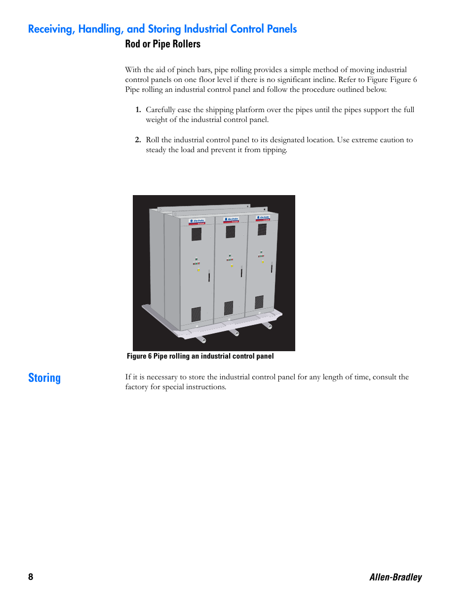 Storing | Rockwell Automation Receiving, Handling, and Storing Industrial Control Panels User Manual | Page 8 / 9