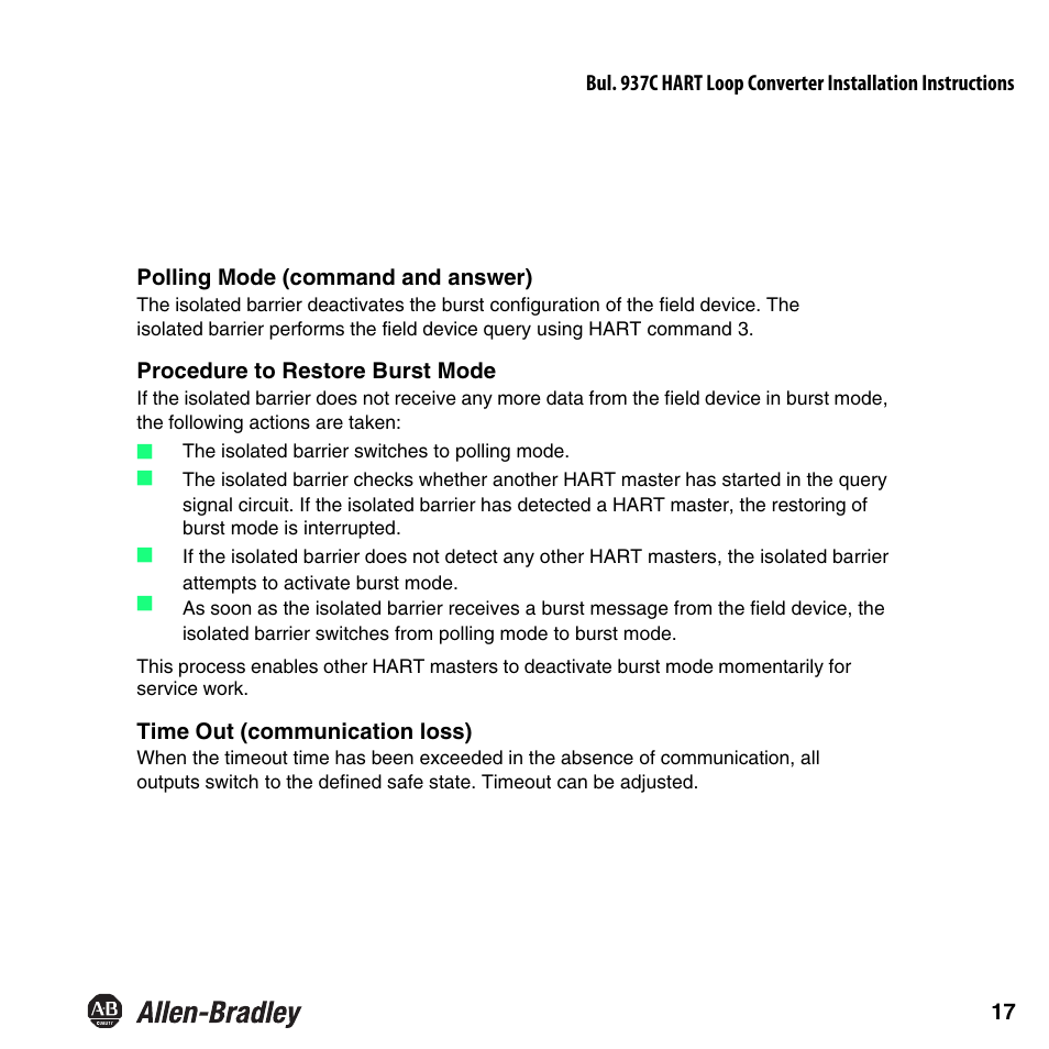 Rockwell Automation 937CU-AIHLP-DC1 HART Loop Converter Installation Instructions User Manual | Page 19 / 52