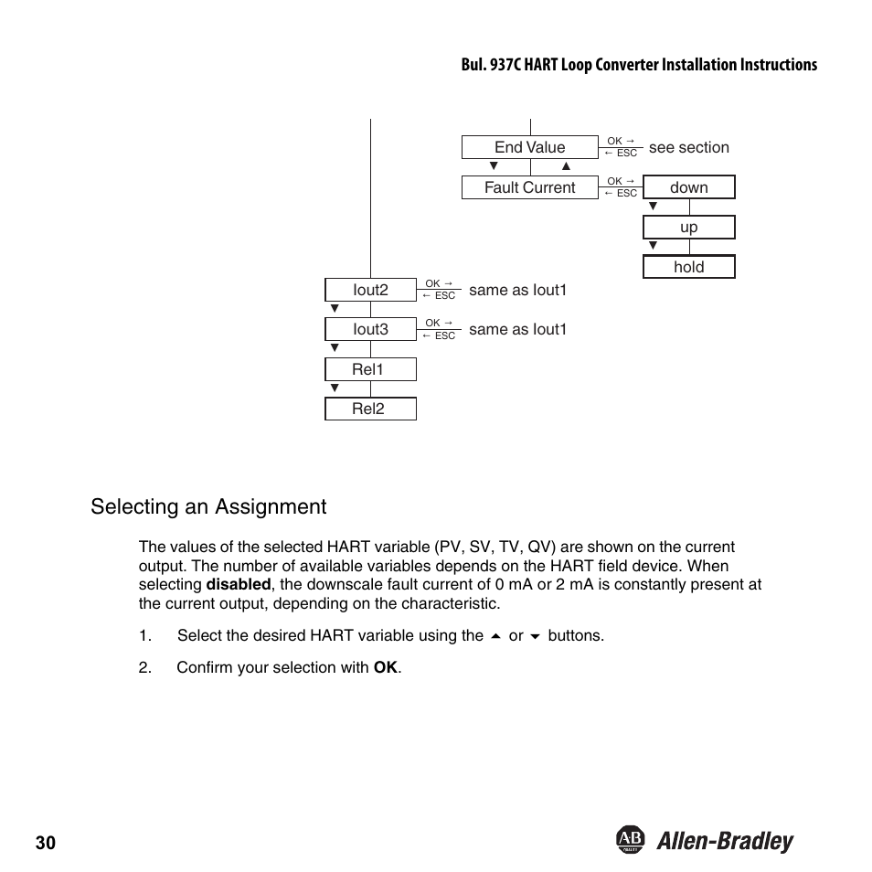 Selecting an assignment | Rockwell Automation 937CU-AIHLP-DC1 HART Loop Converter Installation Instructions User Manual | Page 32 / 52