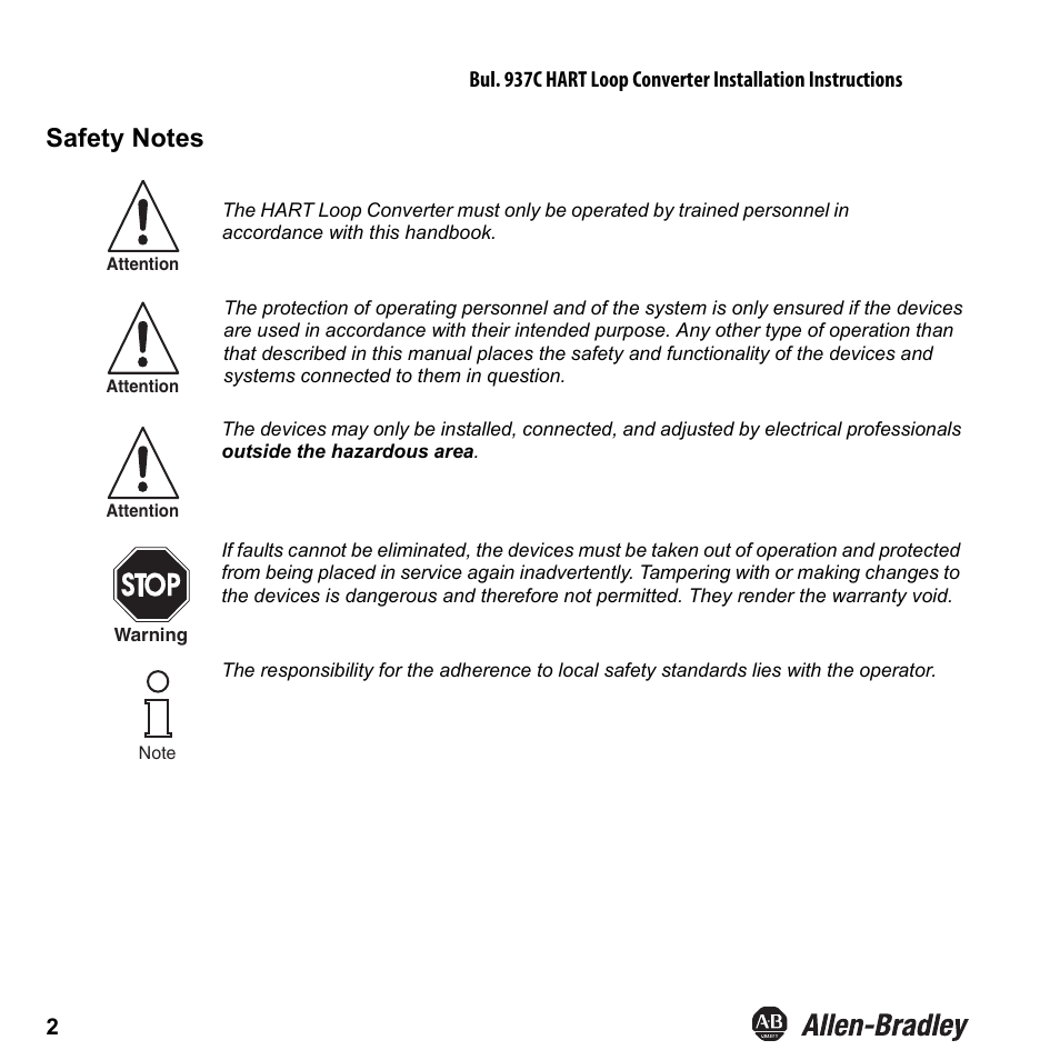 Rockwell Automation 937CU-AIHLP-DC1 HART Loop Converter Installation Instructions User Manual | Page 4 / 52