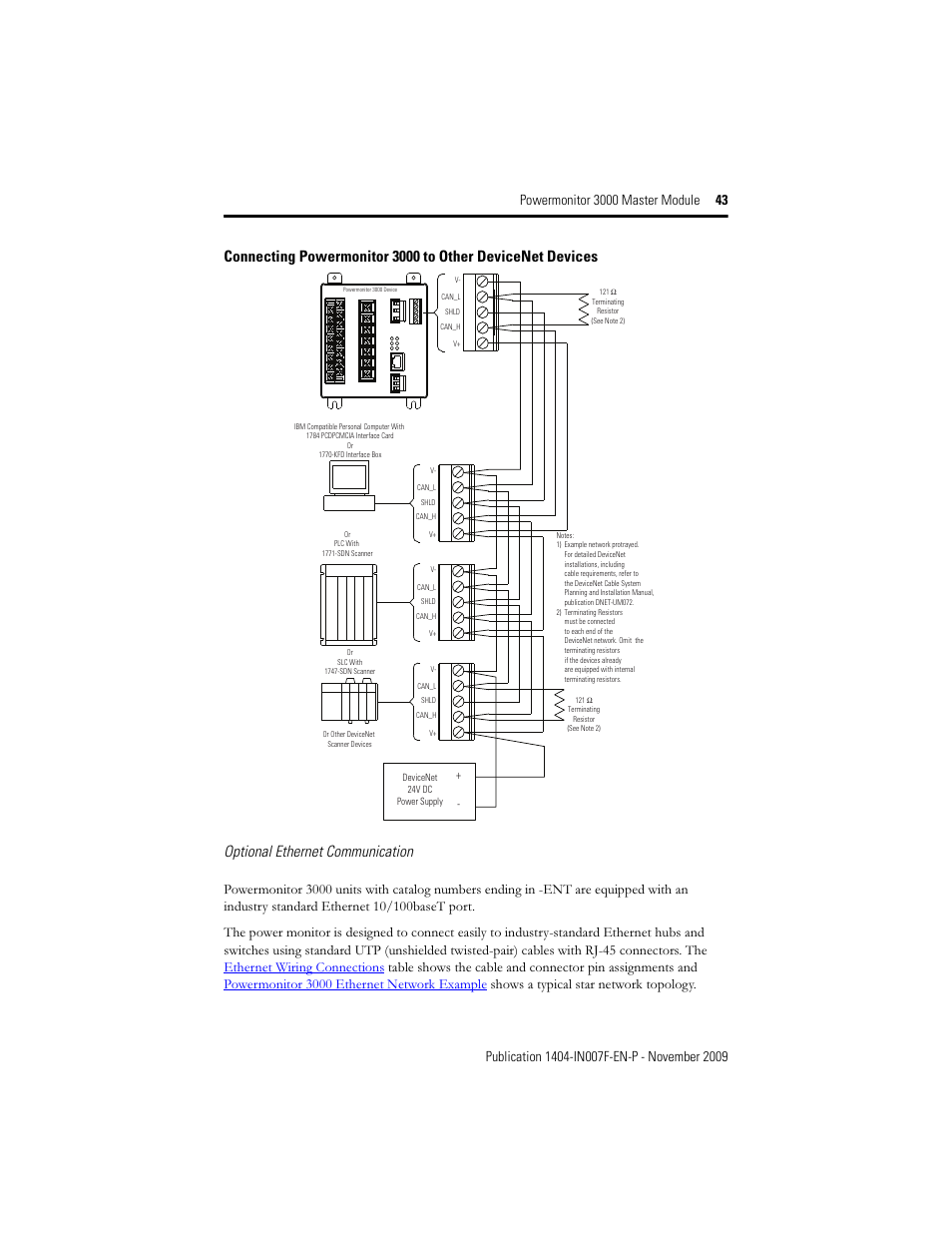 Rockwell Automation 1404-M4_M5_M6_M8 Powermonitor 3000 Master Module Installation Instructions User Manual | Page 43 / 64