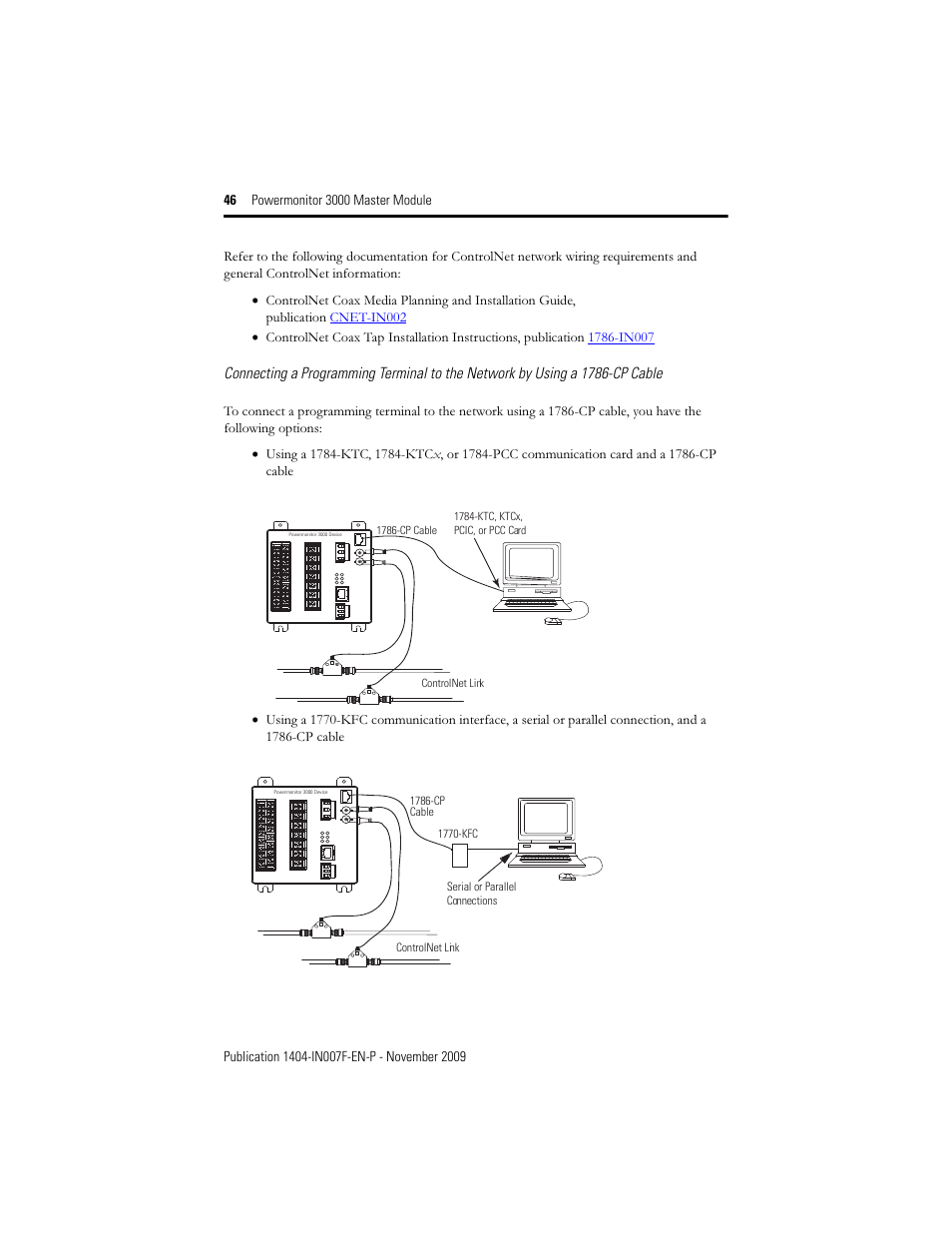 Rockwell Automation 1404-M4_M5_M6_M8 Powermonitor 3000 Master Module Installation Instructions User Manual | Page 46 / 64
