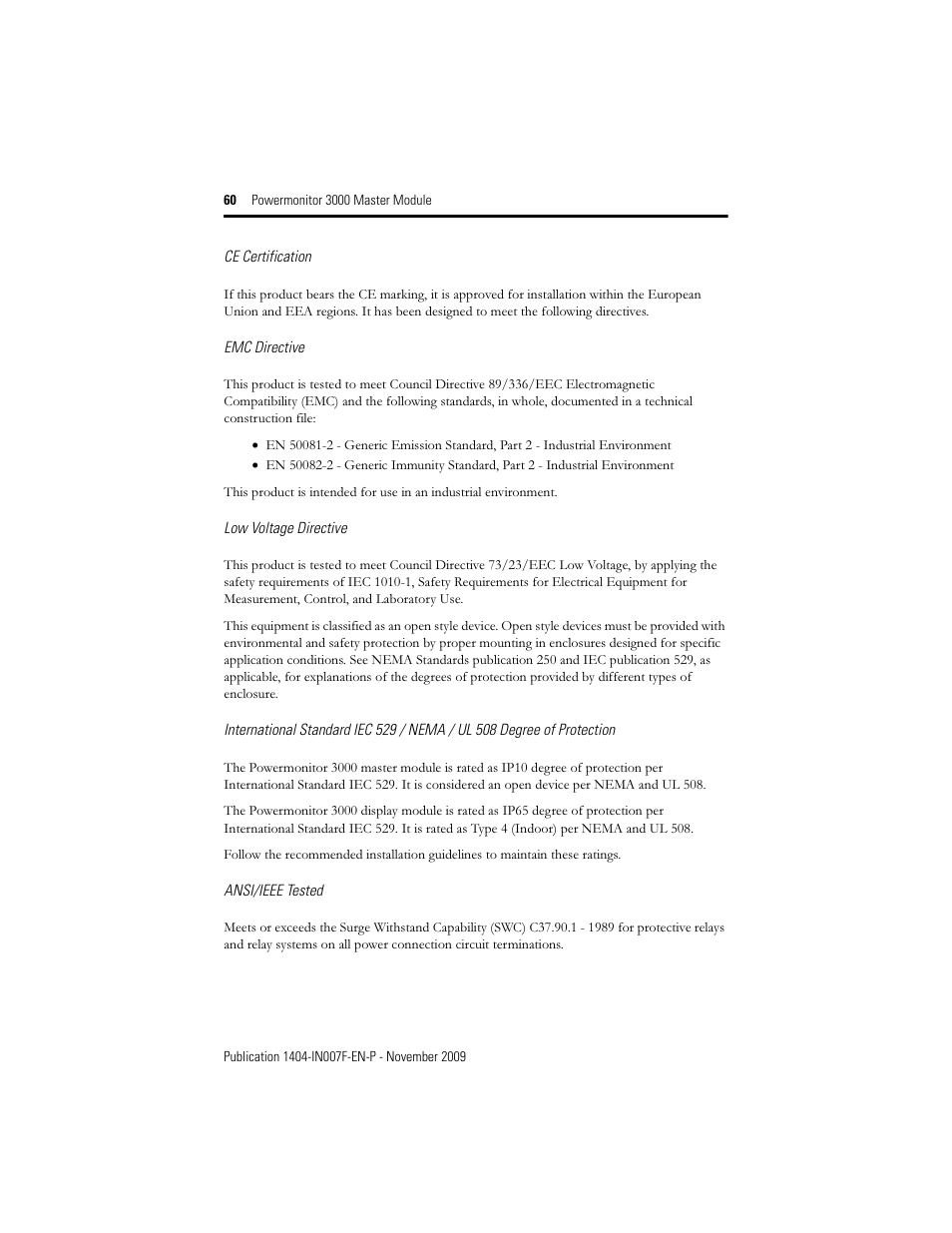 Rockwell Automation 1404-M4_M5_M6_M8 Powermonitor 3000 Master Module Installation Instructions User Manual | Page 60 / 64