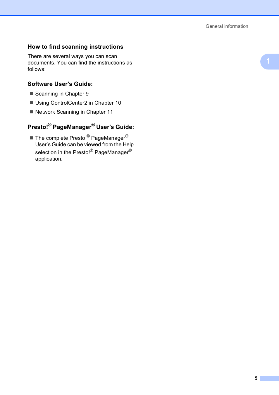 How to find scanning instructions, Software user's guide | Brother DCP9040CN User Manual | Page 13 / 158