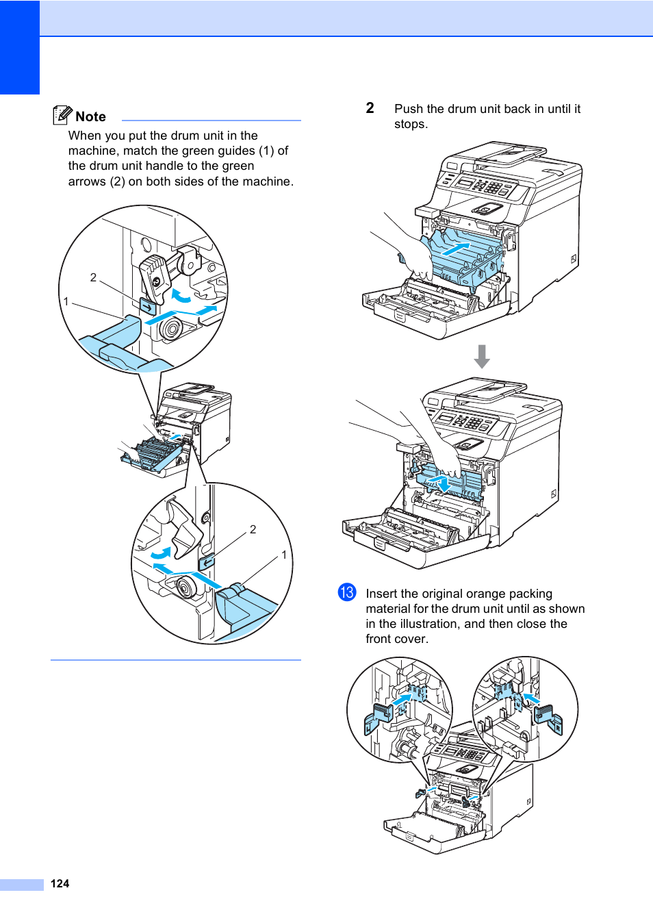 Push the drum unit back in until it stops | Brother DCP9040CN User Manual | Page 132 / 158