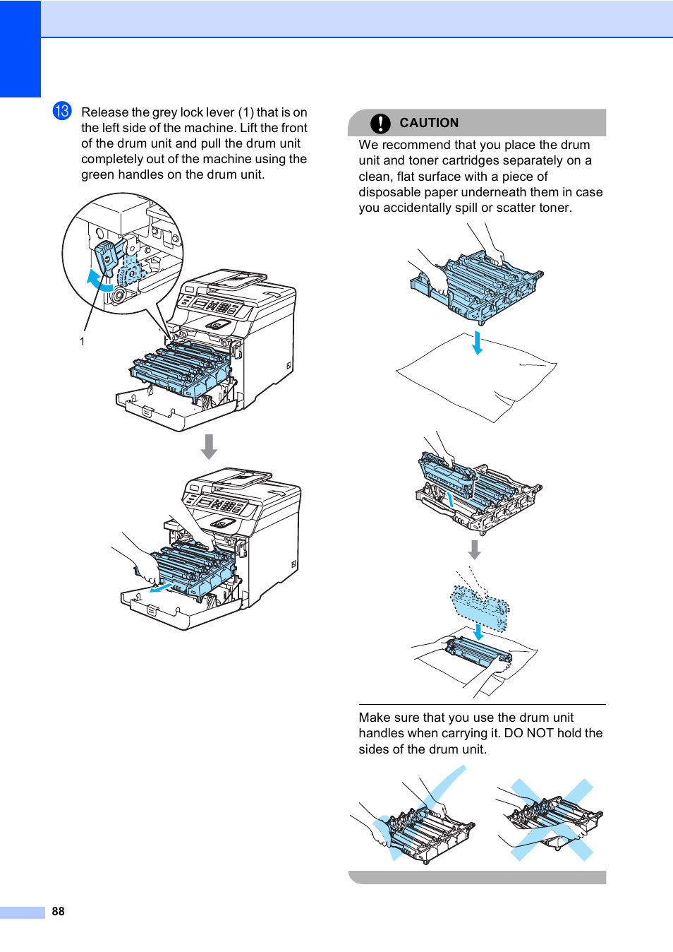 Caution | Brother DCP9040CN User Manual | Page 96 / 158