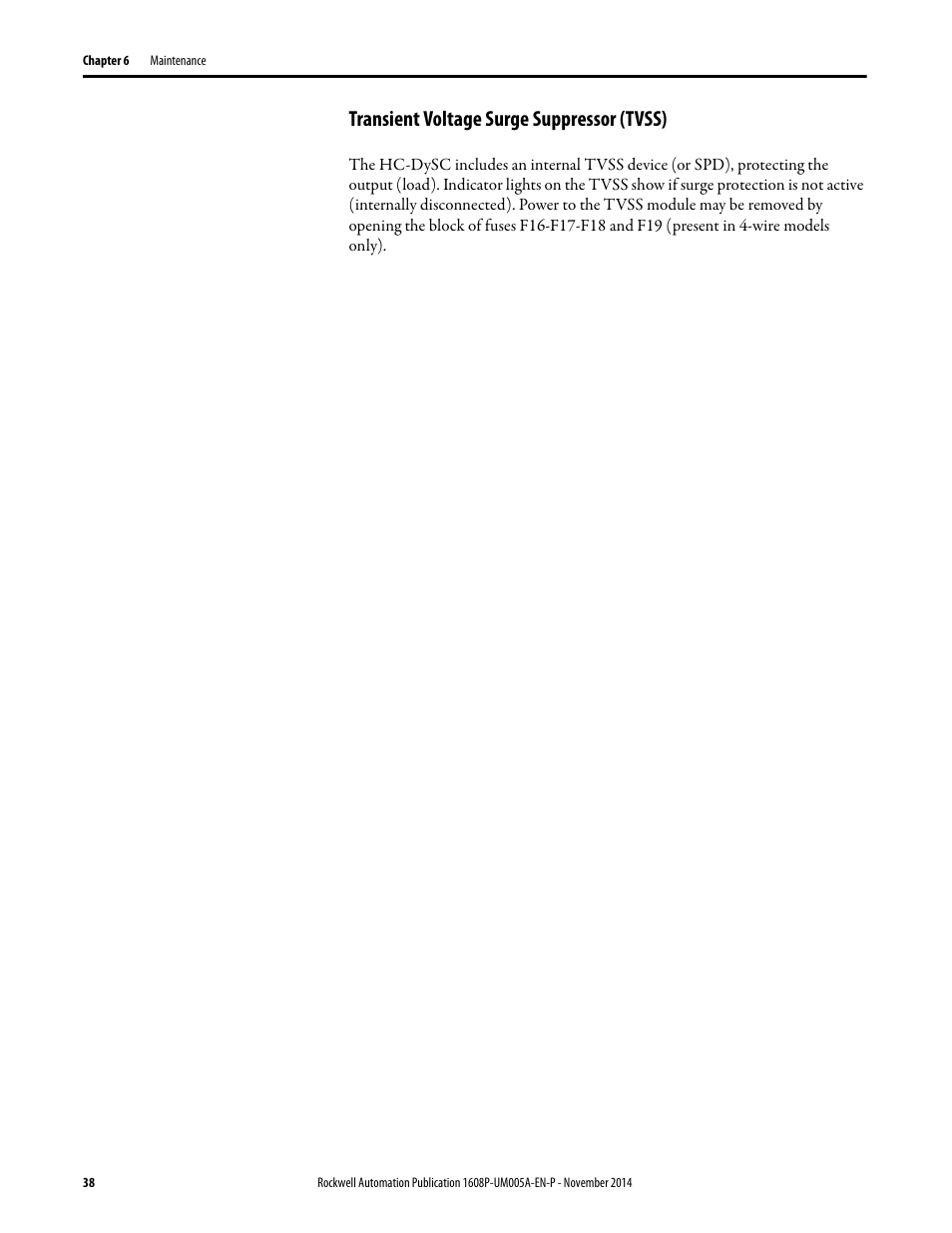 Transient voltage surge suppressor (tvss) | Rockwell Automation 1608P-200A480V... HC-DySC User Manual User Manual | Page 38 / 45