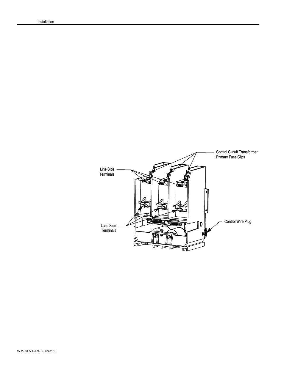 Electrical connections | Rockwell Automation 1502 400 Amp Medium Voltage Contactor (Series D) User Manual | Page 20 / 54