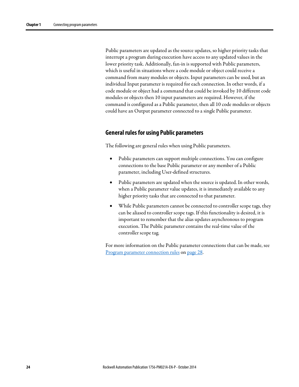 General rules for using public parameters | Rockwell Automation Logix5000 Program Parameters Programming Manual User Manual | Page 24 / 36