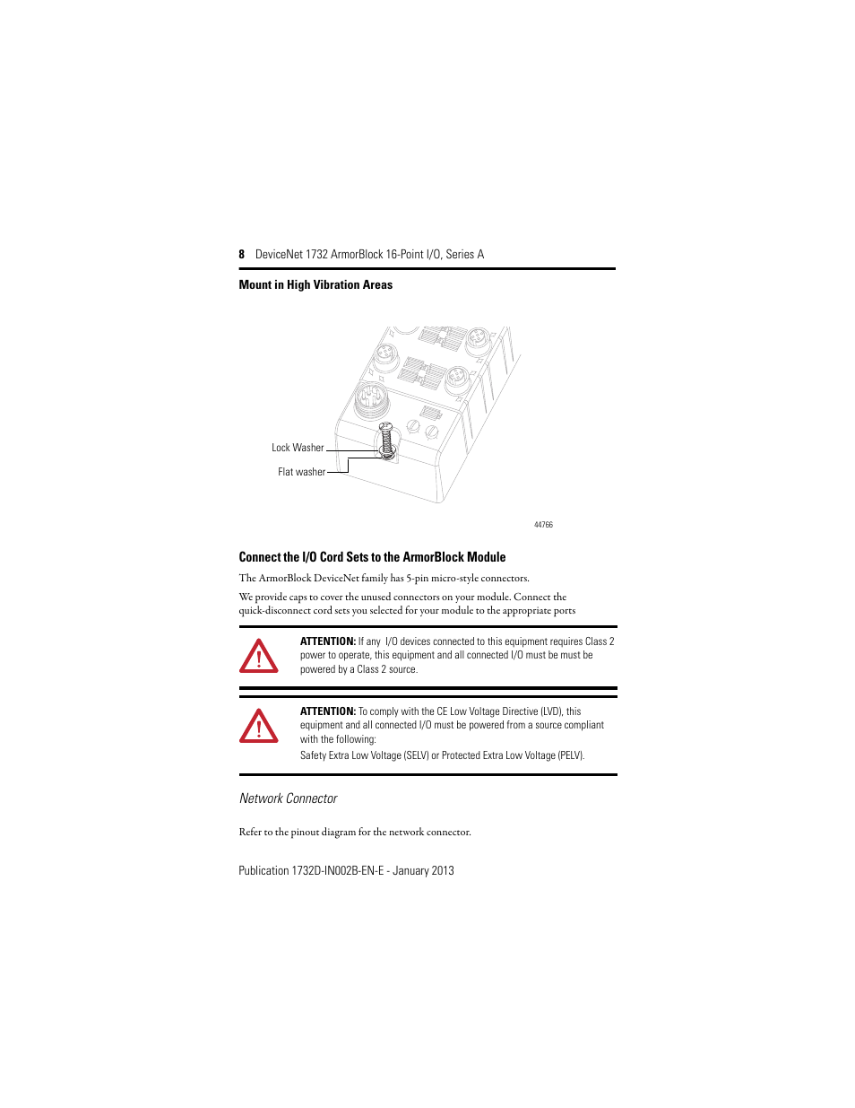 Connect the i/o cord sets to the armorblock module | Rockwell Automation 1732D-XXXX PointBlock 16 dc Input Module Installation Instructions User Manual | Page 8 / 24