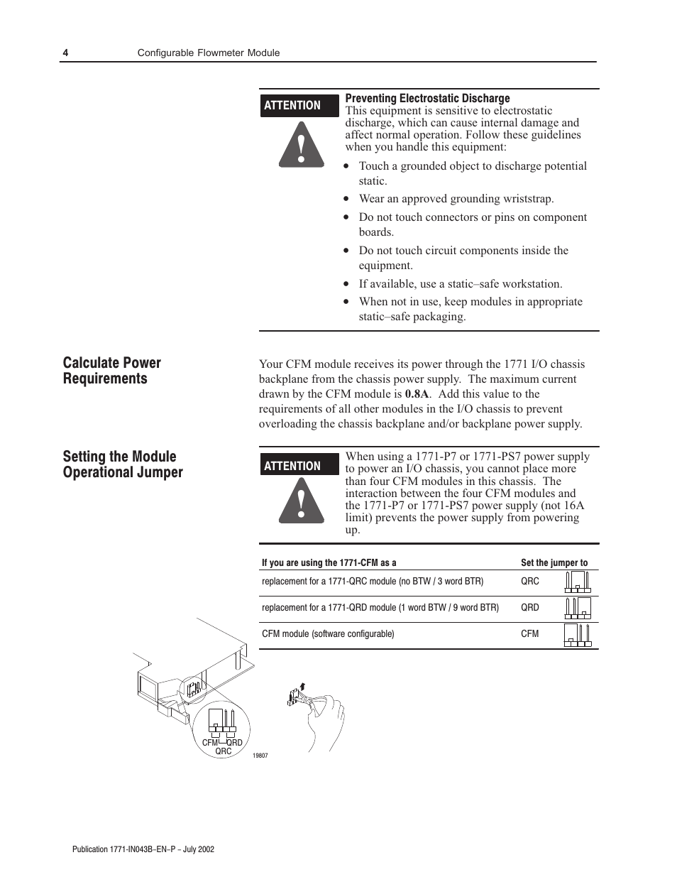 Rockwell Automation 1771-CFM Config. Flowmeter Installation Instructions User Manual | Page 4 / 20