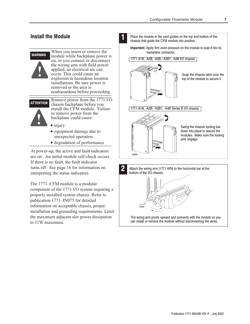 1771ćwn | Rockwell Automation 1771-CFM Config. Flowmeter Installation Instructions User Manual | Page 7 / 20