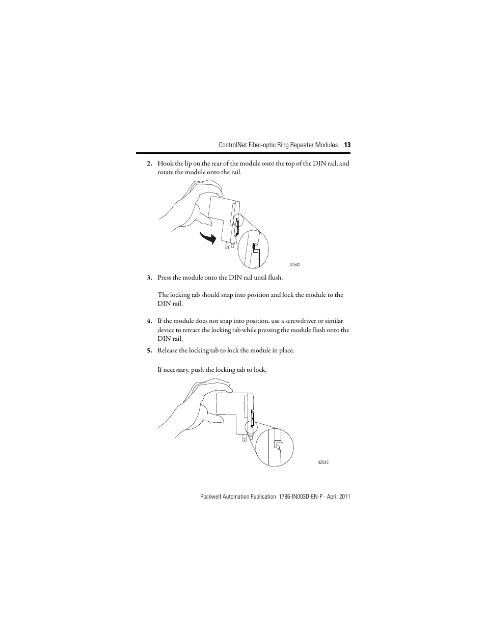 Rockwell Automation 1786-RPFRXL ControlNet Fiber Ring Modules Installation Instructions User Manual | Page 13 / 40