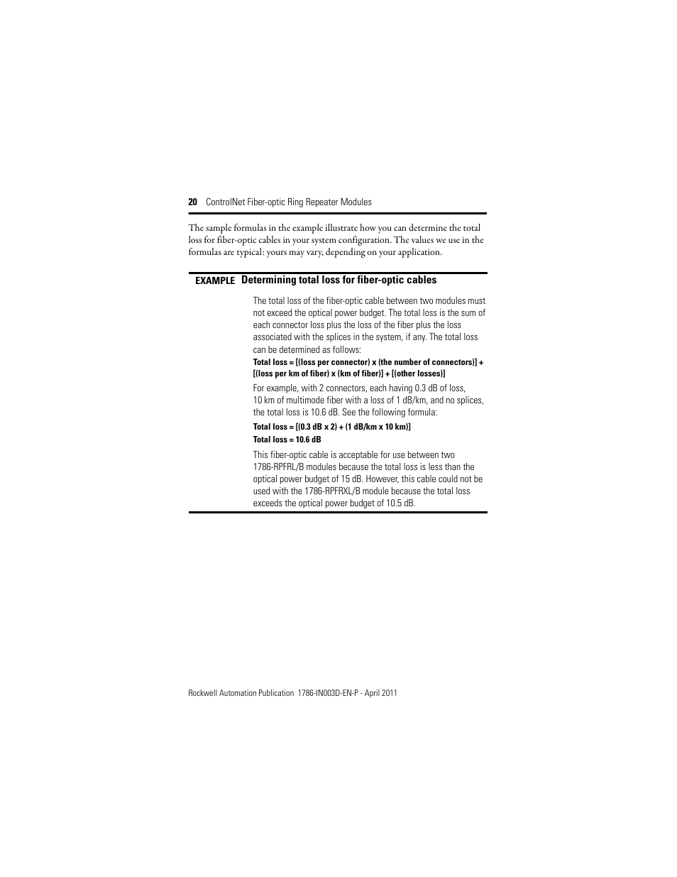 Rockwell Automation 1786-RPFRXL ControlNet Fiber Ring Modules Installation Instructions User Manual | Page 20 / 40