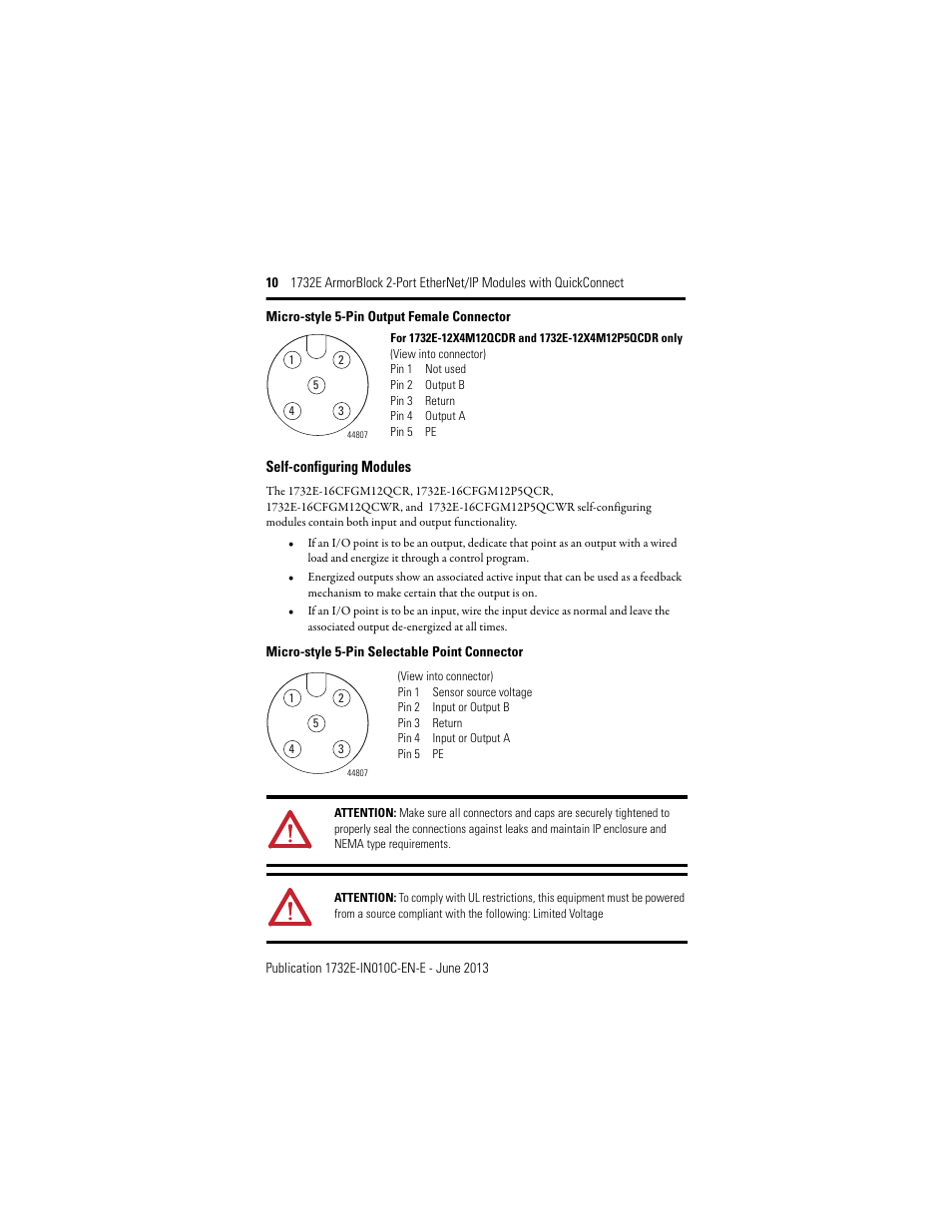 Self-configuring modules | Rockwell Automation 1732E-XXXX ArmorBlock 2-Port EtherNet/IP Modules with QuickConnect User Manual | Page 10 / 24