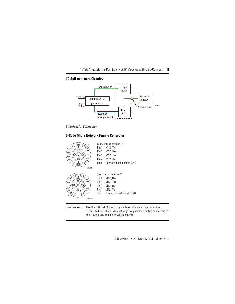 Ethernet/ip connector | Rockwell Automation 1732E-XXXX ArmorBlock 2-Port EtherNet/IP Modules with QuickConnect User Manual | Page 11 / 24