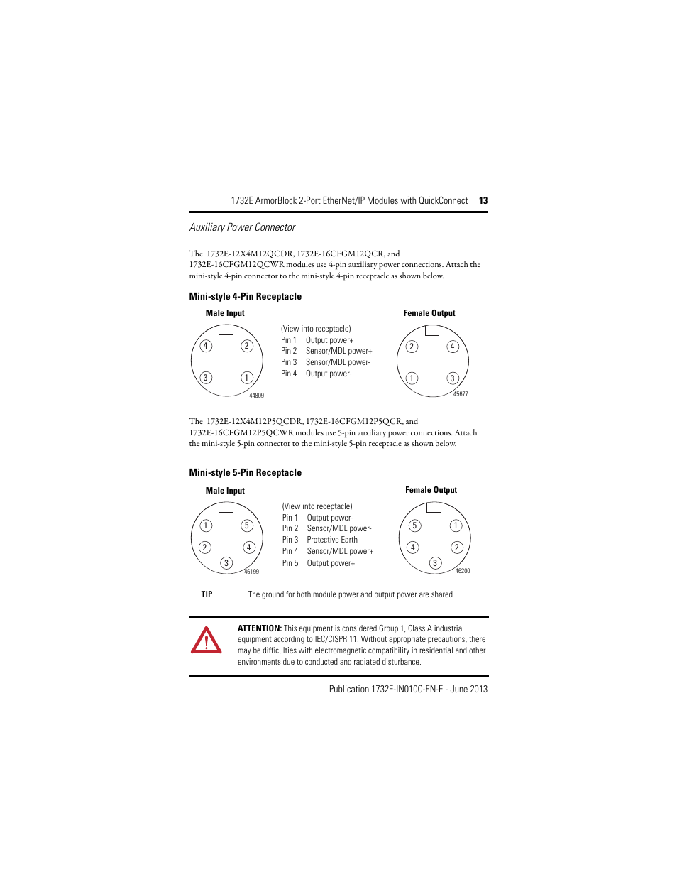 Rockwell Automation 1732E-XXXX ArmorBlock 2-Port EtherNet/IP Modules with QuickConnect User Manual | Page 13 / 24