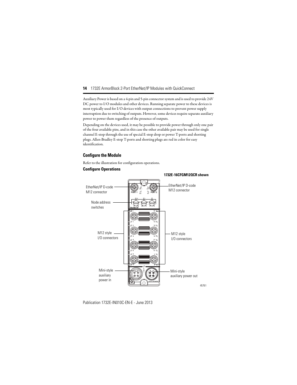 Configure the module, Configure operations | Rockwell Automation 1732E-XXXX ArmorBlock 2-Port EtherNet/IP Modules with QuickConnect User Manual | Page 14 / 24