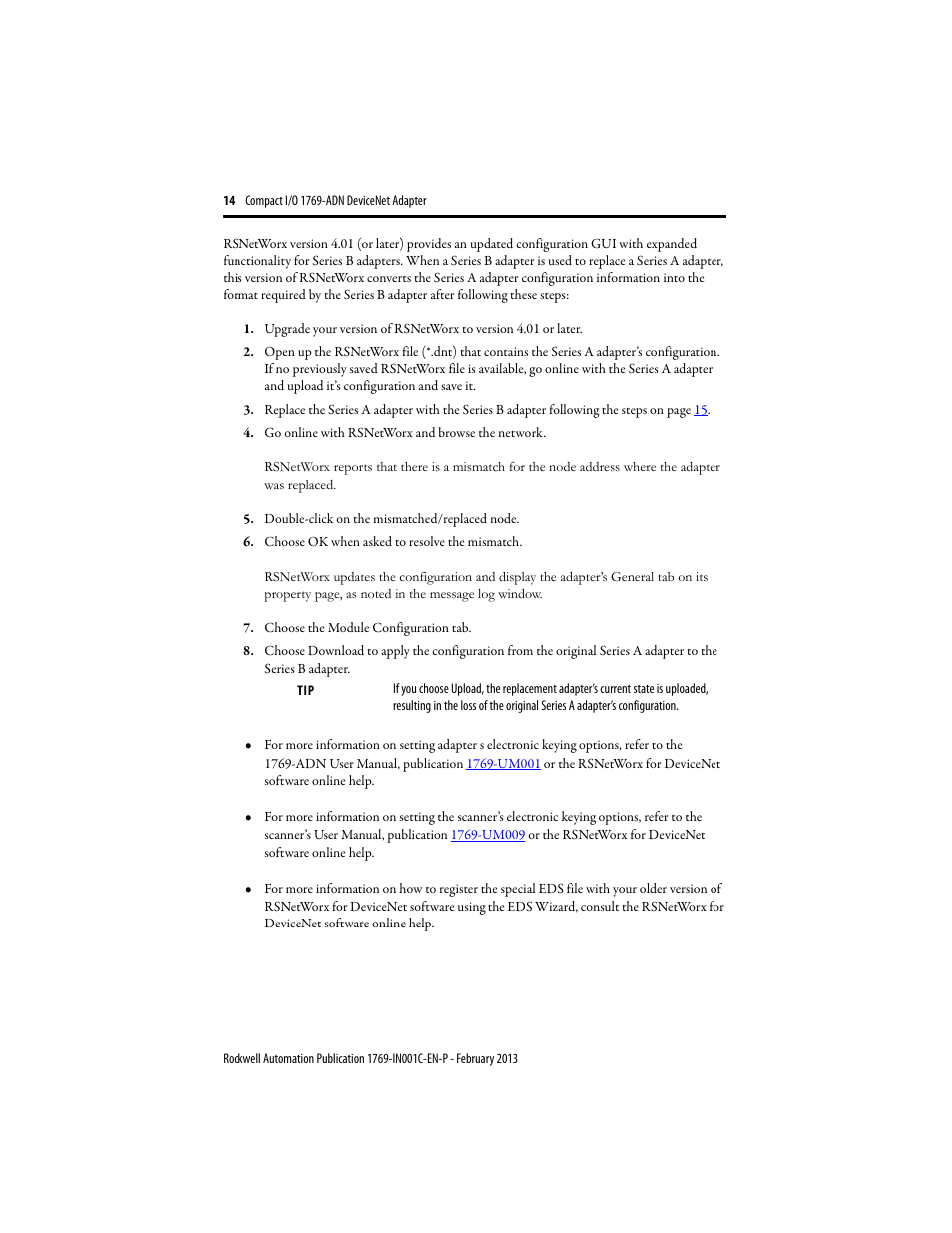 Rockwell Automation 1769-ADN Compact I/O DeviceNet Adapter User Manual | Page 14 / 28