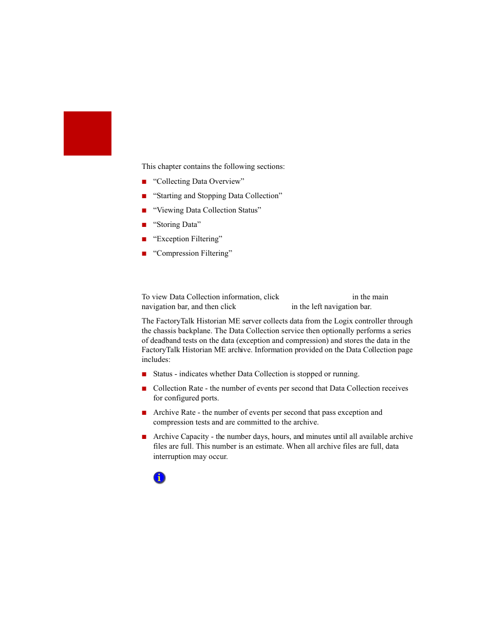 Collecting data, Collecting data overview, 6 • collecting data | Rockwell Automation 1756-HIST2G Historian ME 2.1  User Manual | Page 105 / 320