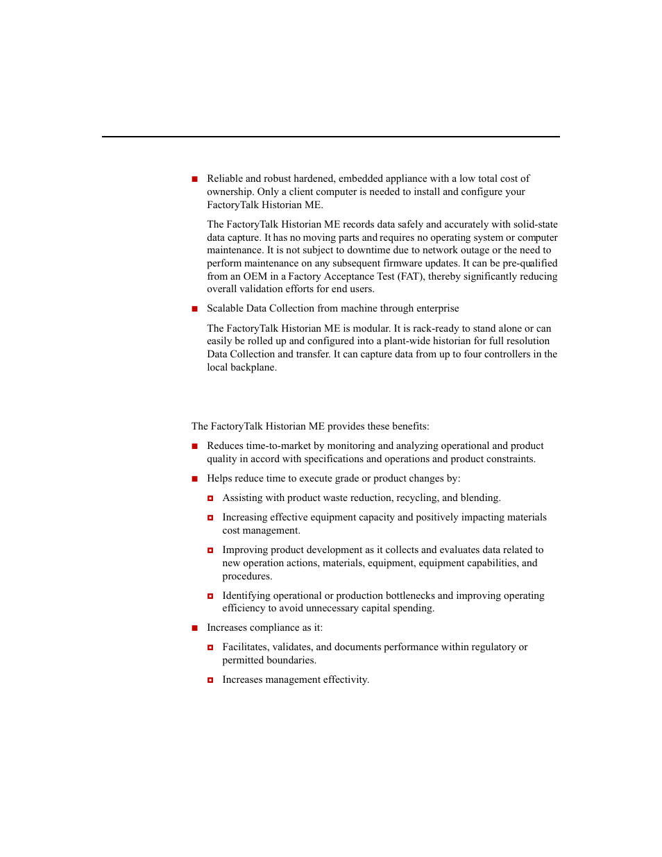 Benefits | Rockwell Automation 1756-HIST2G Historian ME 2.1  User Manual | Page 13 / 320