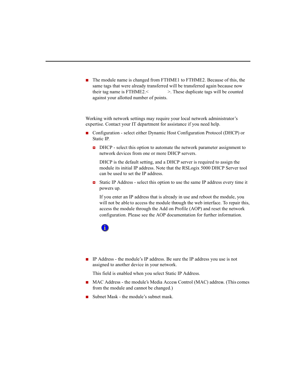 Configuring network settings | Rockwell Automation 1756-HIST2G Historian ME 2.1  User Manual | Page 143 / 320