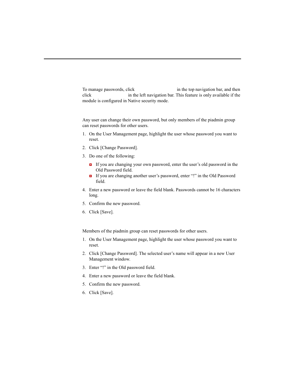 Managing passwords, Changing user passwords, Resetting passwords | Rockwell Automation 1756-HIST2G Historian ME 2.1  User Manual | Page 172 / 320