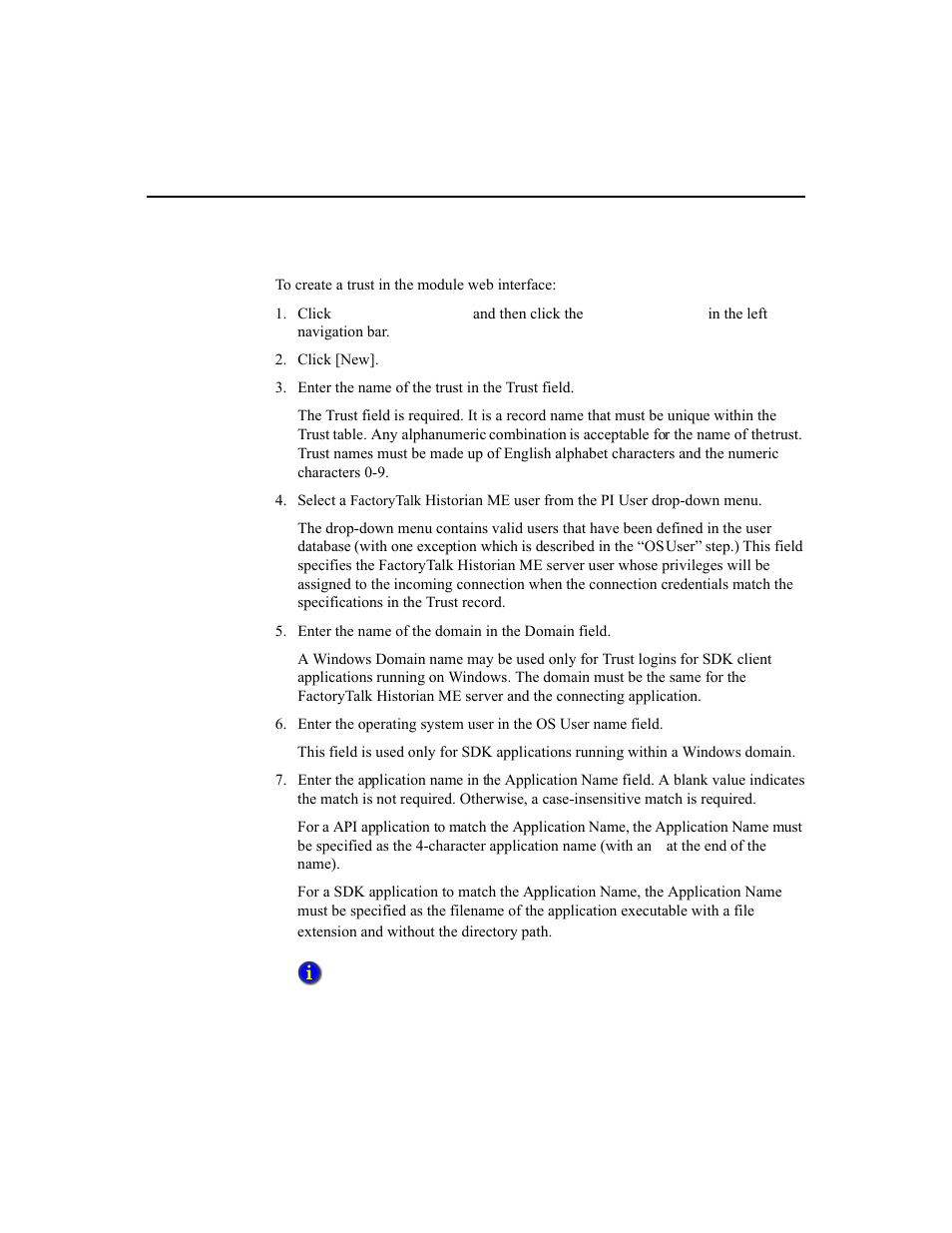 Creating a trust | Rockwell Automation 1756-HIST2G Historian ME 2.1  User Manual | Page 178 / 320