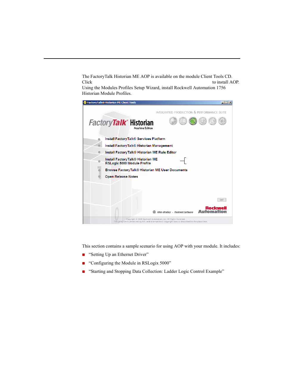 Using aop: sample scenario | Rockwell Automation 1756-HIST2G Historian ME 2.1  User Manual | Page 256 / 320