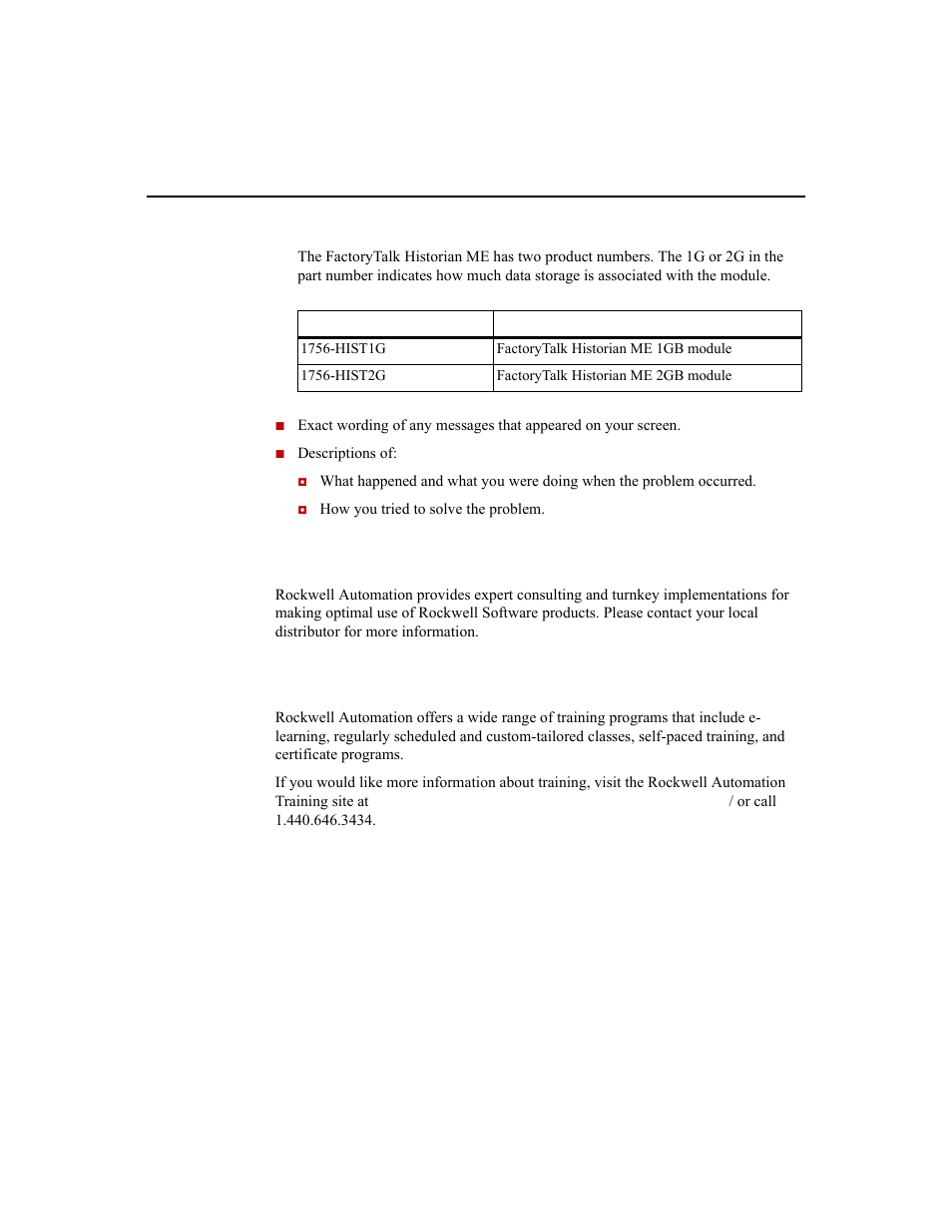 Consulting services, Training programs | Rockwell Automation 1756-HIST2G Historian ME 2.1  User Manual | Page 26 / 320