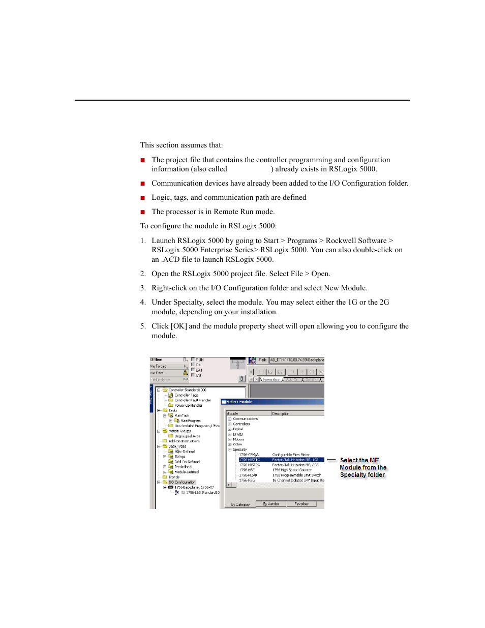 Configuring the module in rslogix 5000 | Rockwell Automation 1756-HIST2G Historian ME 2.1  User Manual | Page 260 / 320