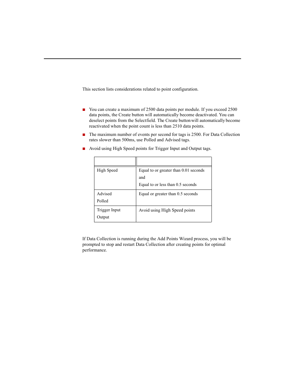 Point configuration, Point creation, Add points wizard | Rockwell Automation 1756-HIST2G Historian ME 2.1  User Manual | Page 272 / 320