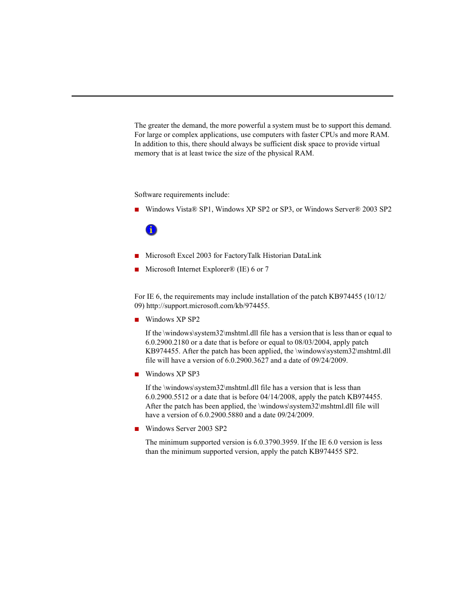 Software requirements | Rockwell Automation 1756-HIST2G Historian ME 2.1  User Manual | Page 28 / 320