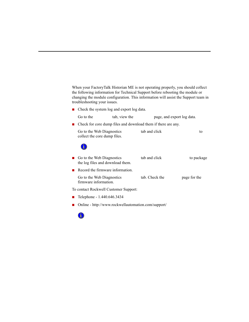 General guidelines, Providing issue information | Rockwell Automation 1756-HIST2G Historian ME 2.1  User Manual | Page 284 / 320