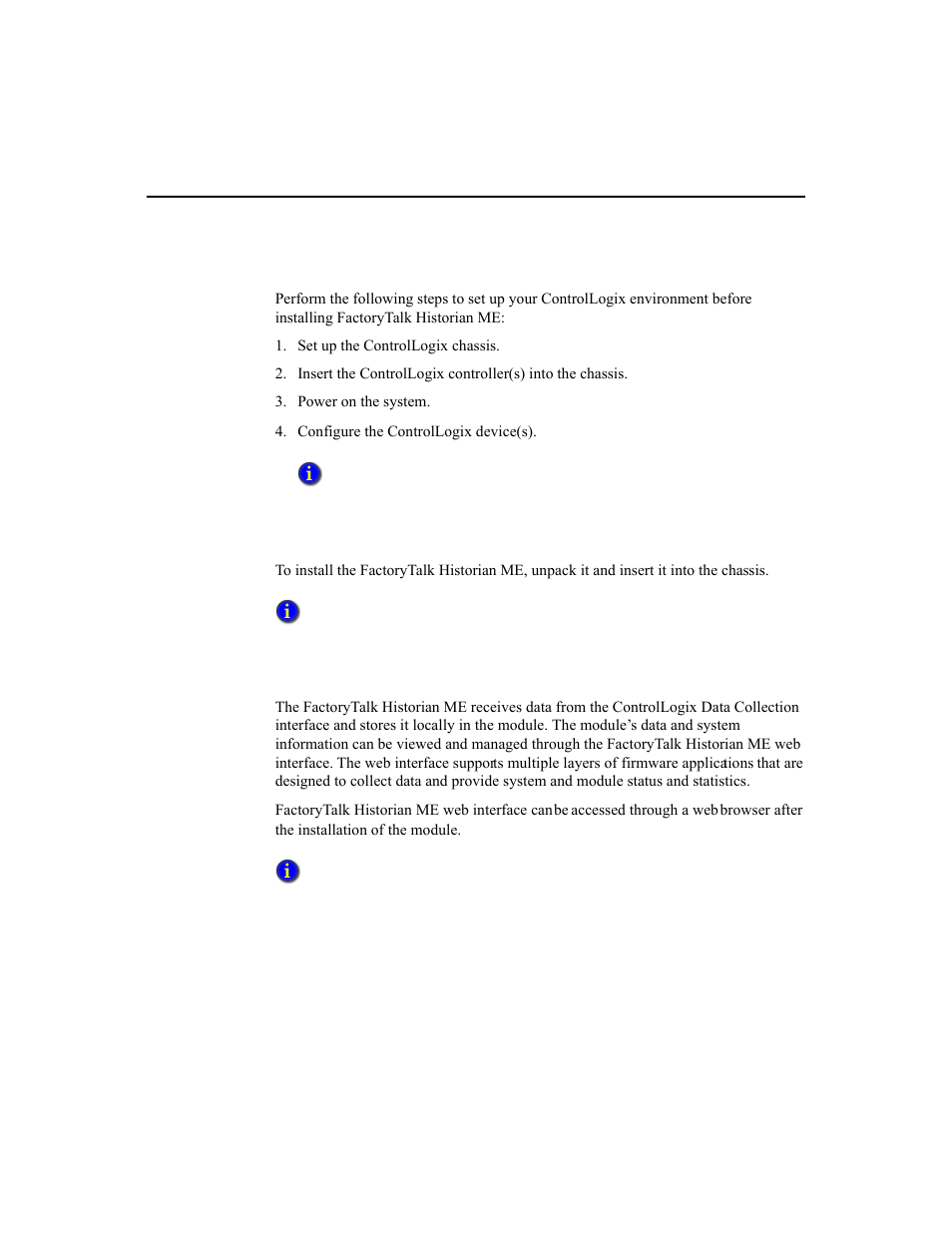 Setting up your controllogix environment, Installing the factorytalk historian me, Factorytalk historian me web interface | Rockwell Automation 1756-HIST2G Historian ME 2.1  User Manual | Page 34 / 320