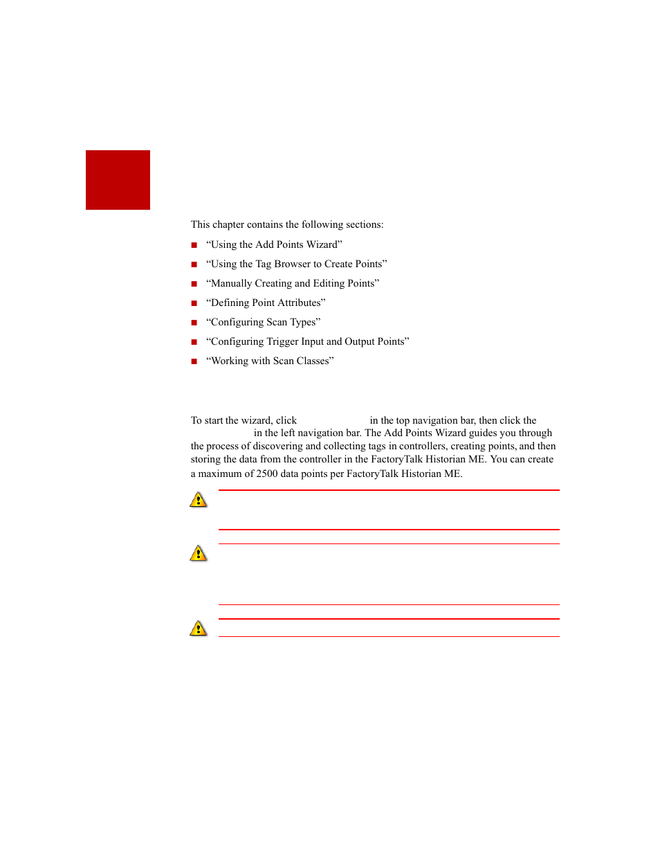 Managing points, Using the add points wizard, 5 • managing points | Rockwell Automation 1756-HIST2G Historian ME 2.1  User Manual | Page 75 / 320