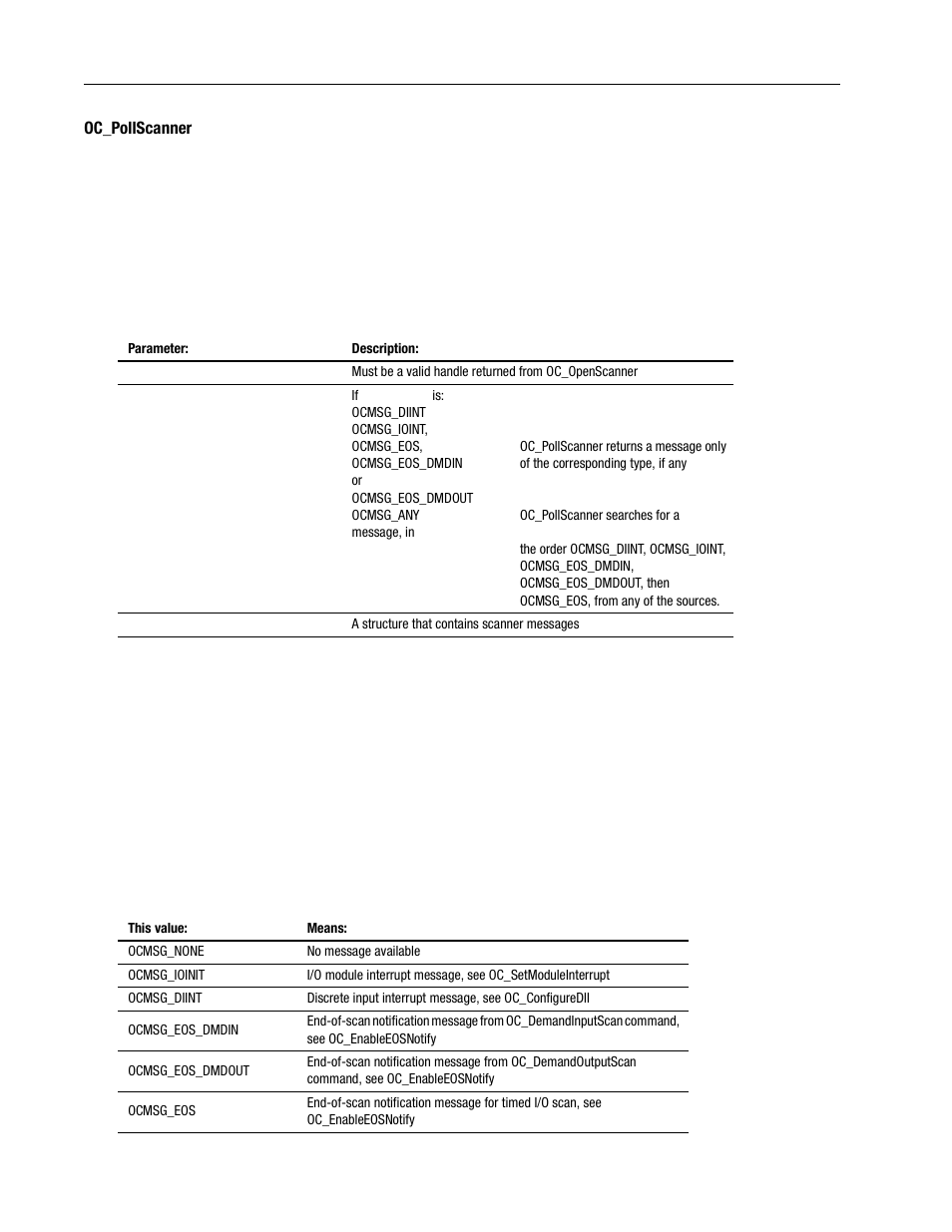 Oc_pollscanner -50 | Rockwell Automation 1747-PCINT API Software for 1746 I/O User Manual | Page 104 / 155