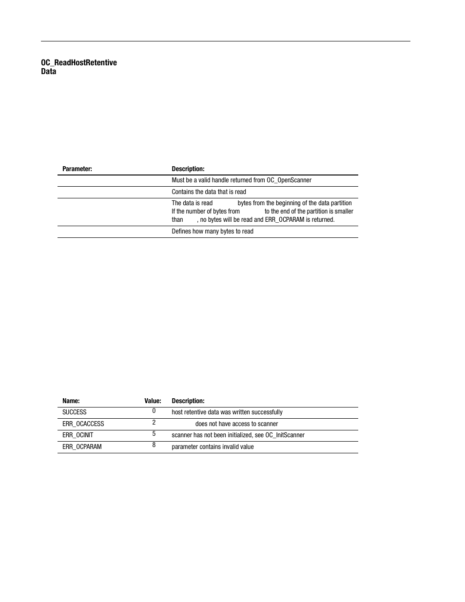 Oc_readhostretentive, Data -52 | Rockwell Automation 1747-PCINT API Software for 1746 I/O User Manual | Page 106 / 155