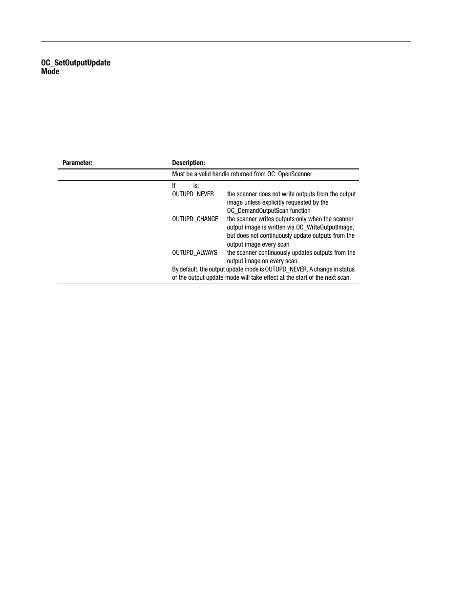 Oc_setoutputupdate, Mode -70, S 6-70 | Rockwell Automation 1747-PCINT API Software for 1746 I/O User Manual | Page 124 / 155