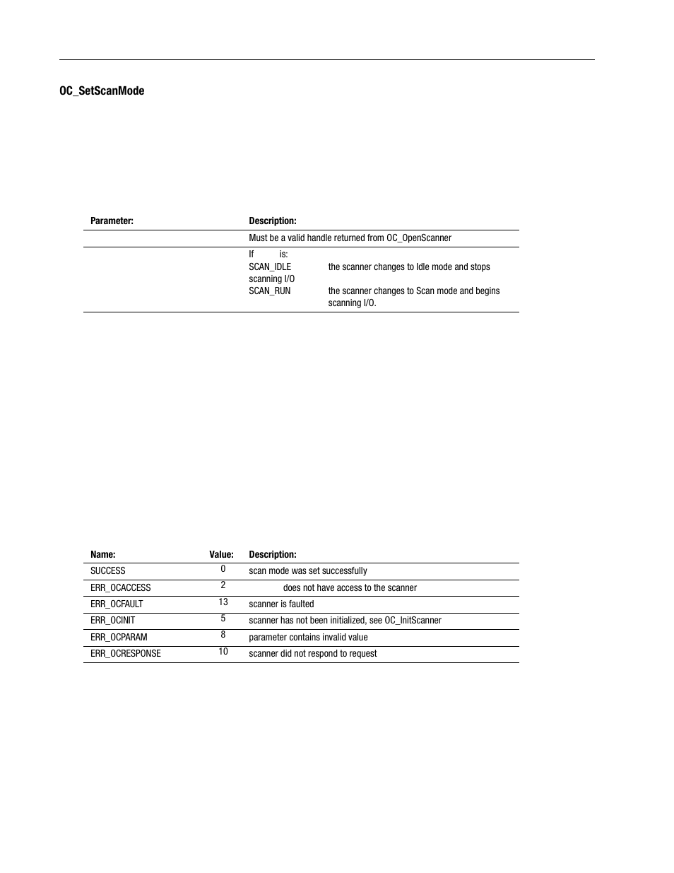 Oc_setscanmode -72 | Rockwell Automation 1747-PCINT API Software for 1746 I/O User Manual | Page 126 / 155
