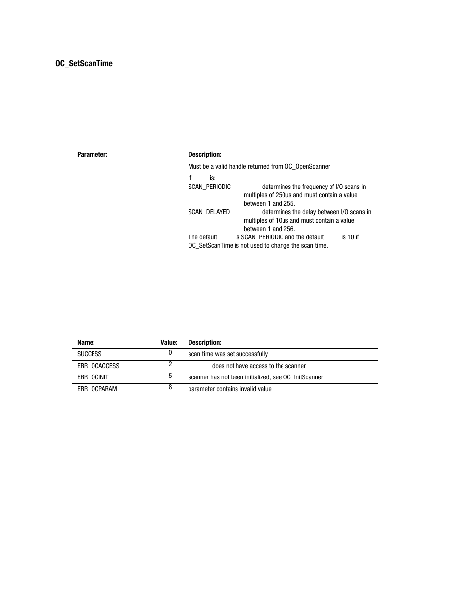 Oc_setscantime -73, D 6-73 | Rockwell Automation 1747-PCINT API Software for 1746 I/O User Manual | Page 127 / 155