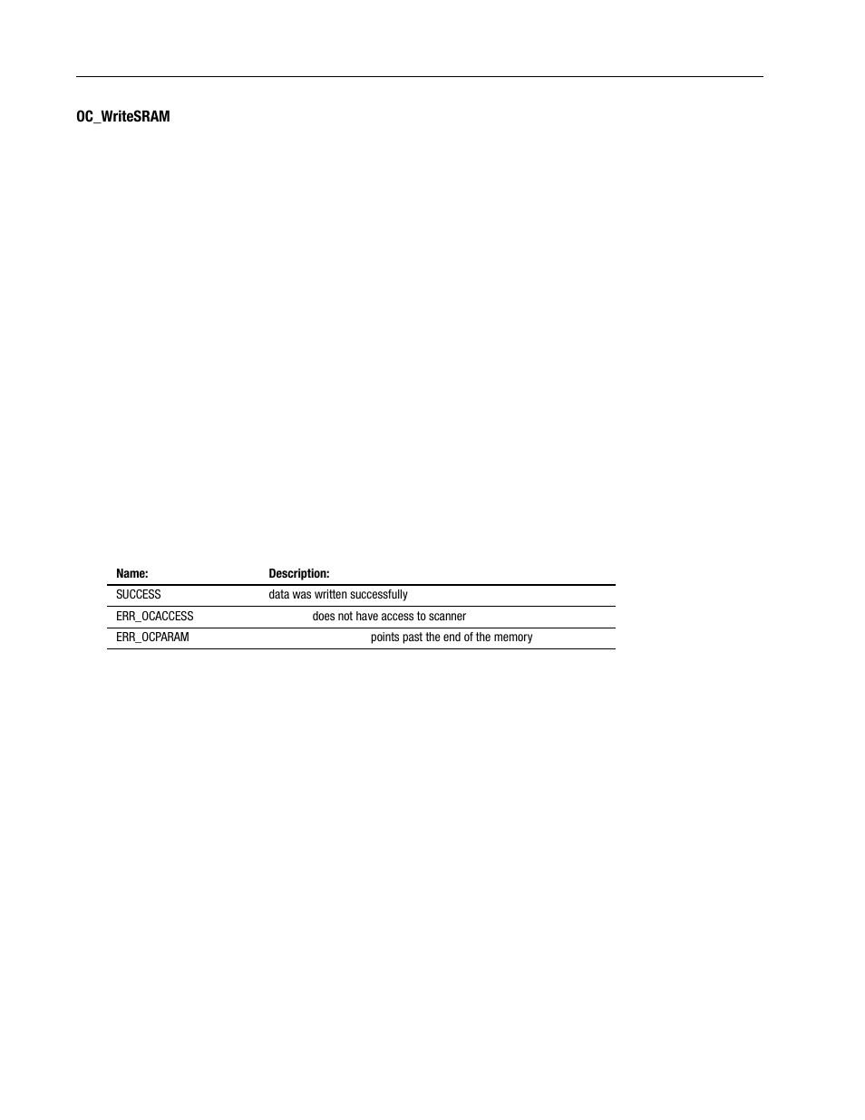 Oc_writesram -92 | Rockwell Automation 1747-PCINT API Software for 1746 I/O User Manual | Page 146 / 155