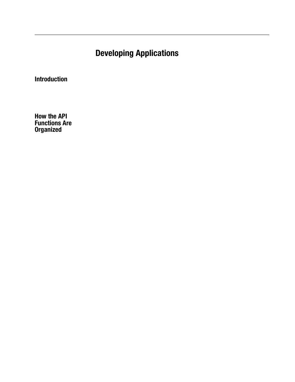 Chapter 3 - developing applications, Introduction, How the api functions are organized | Developing applications, Chapter | Rockwell Automation 1747-PCINT API Software for 1746 I/O User Manual | Page 27 / 155