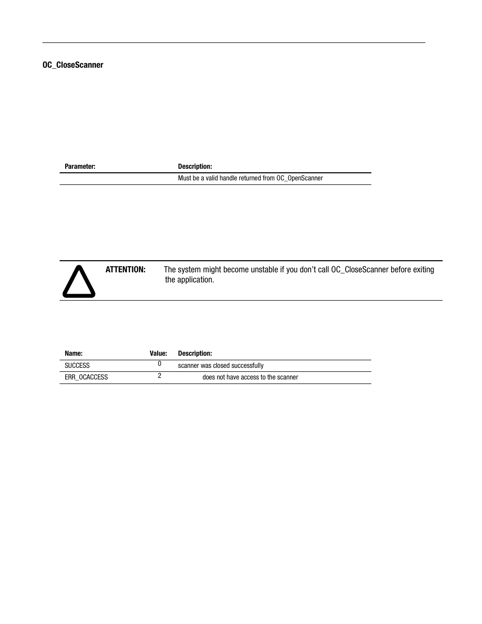 Oc_closescanner -4 | Rockwell Automation 1747-PCINT API Software for 1746 I/O User Manual | Page 58 / 155