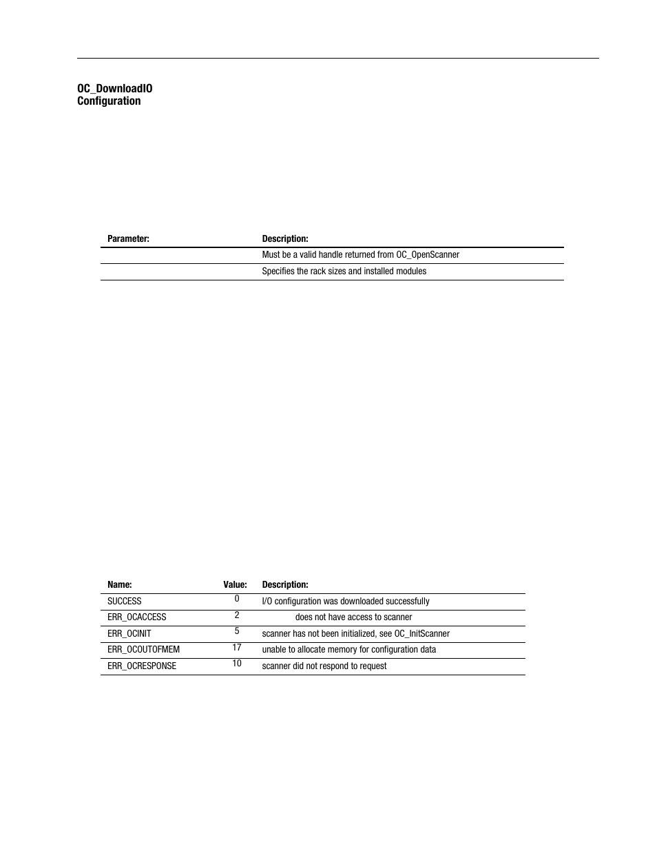 Oc_downloadio, Configuration -11 | Rockwell Automation 1747-PCINT API Software for 1746 I/O User Manual | Page 65 / 155