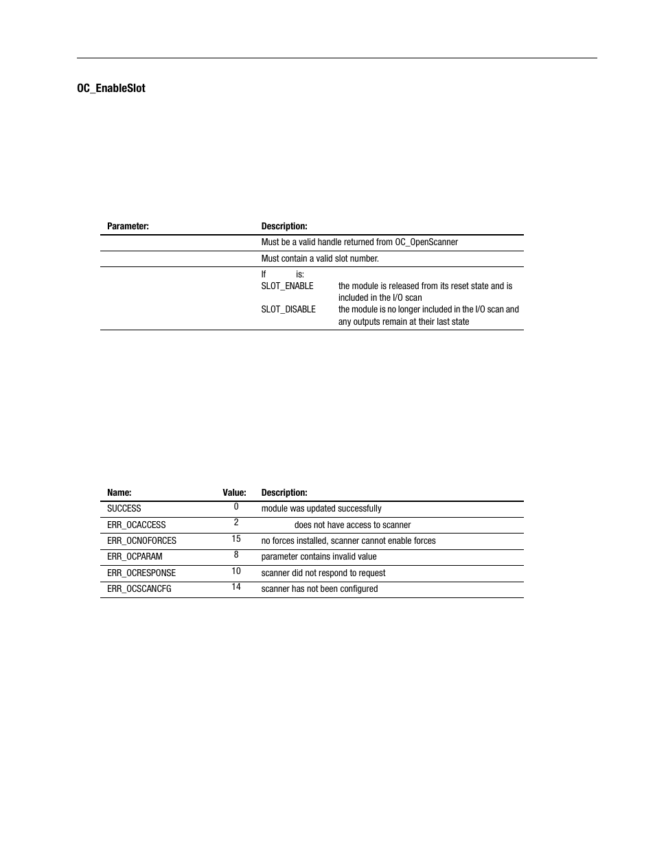 Oc_enableslot -17 | Rockwell Automation 1747-PCINT API Software for 1746 I/O User Manual | Page 71 / 155