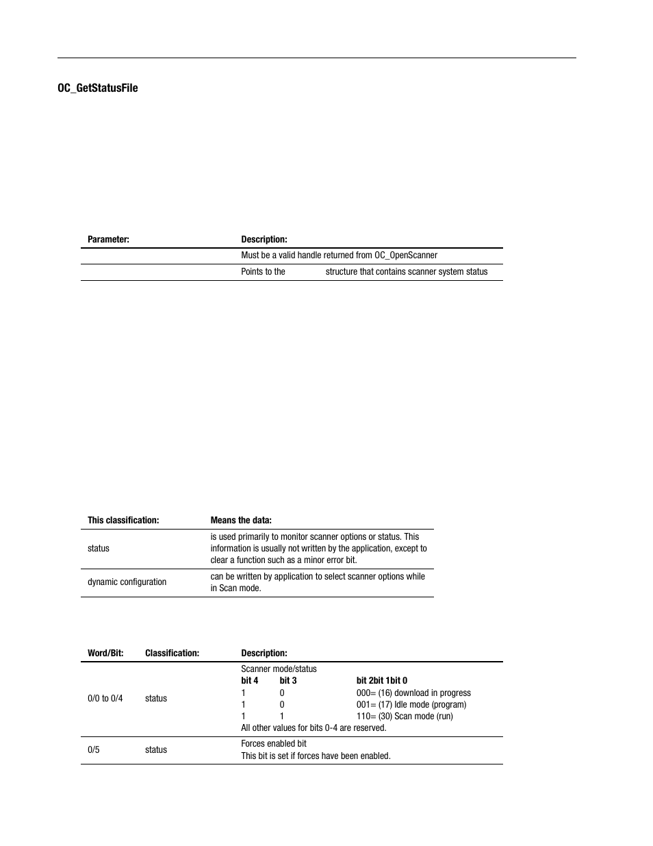 Oc_getstatusfile -36 | Rockwell Automation 1747-PCINT API Software for 1746 I/O User Manual | Page 90 / 155